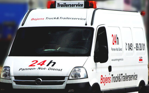 Bojens trailerservice und luebeck 24 H Panner- Not- Dienst Als eingetragene Partner von Falck-Euroservice und EBS (European Breakdown Service) kümmern wir uns um Ihr Anliegen. Dazu gehört die Reifenpanne genauso wie defektes Licht am Trailer, defekte Stützbeine, Motorprobleme etc.